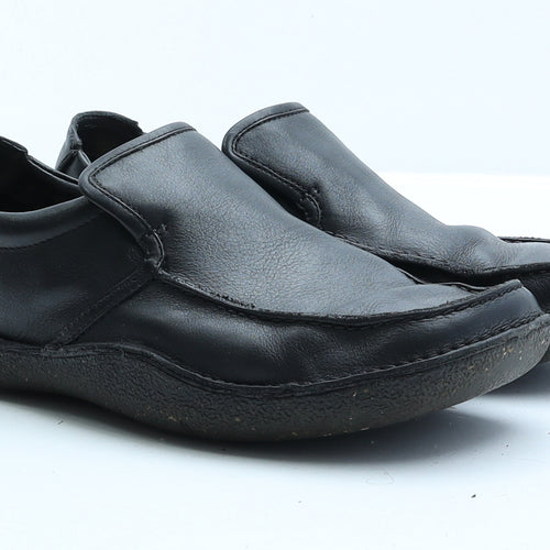 Clarks Mens Black Faux Leather Slip On Casual UK 8.5 EUR 41.5