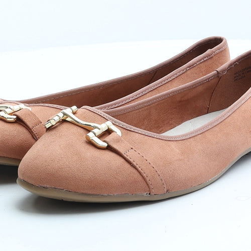 Evans Womens Brown Faux Suede Ballet Flat UK 9 EUR 42