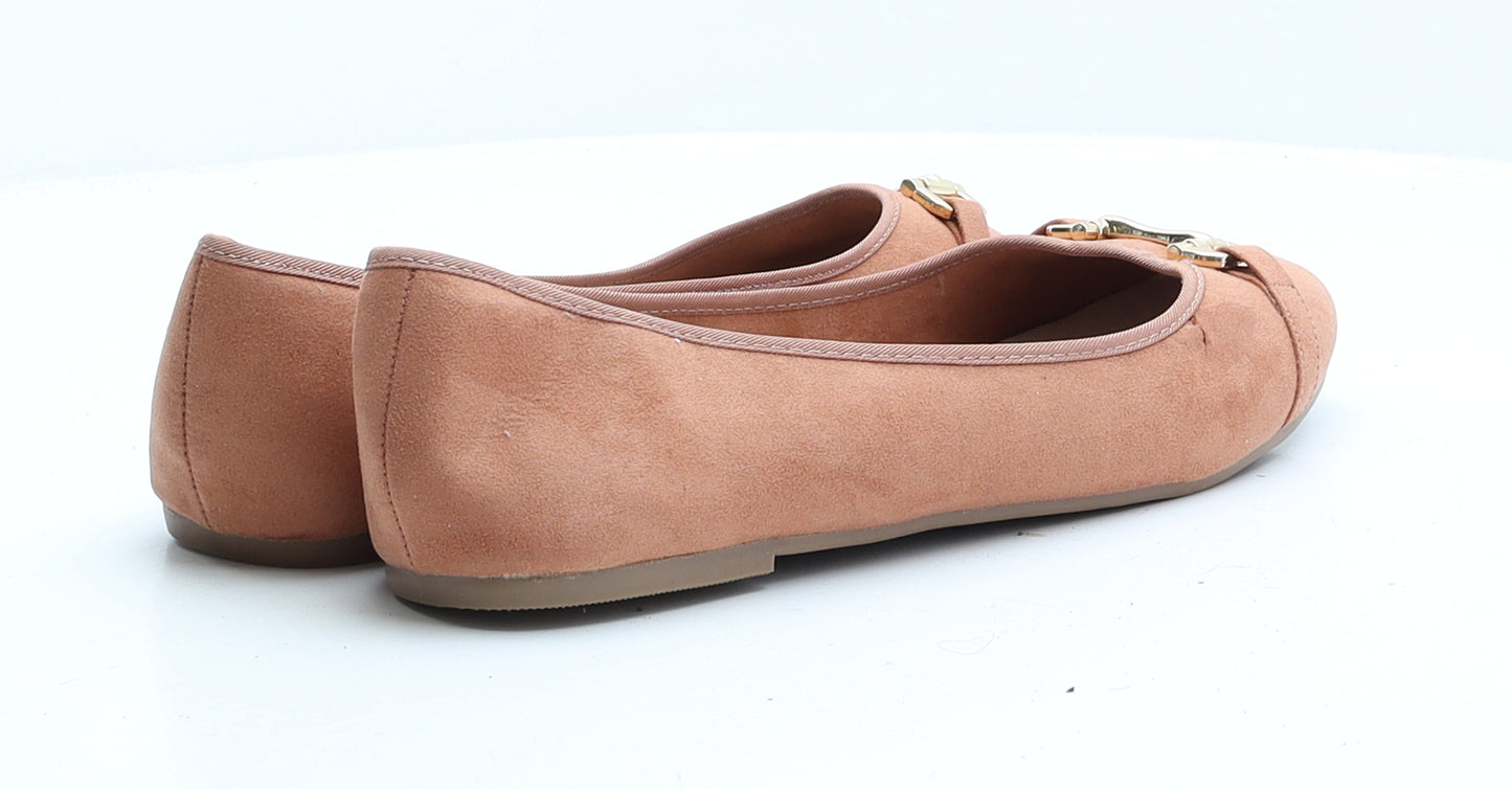 Evans Womens Brown Faux Suede Ballet Flat UK 9 EUR 42