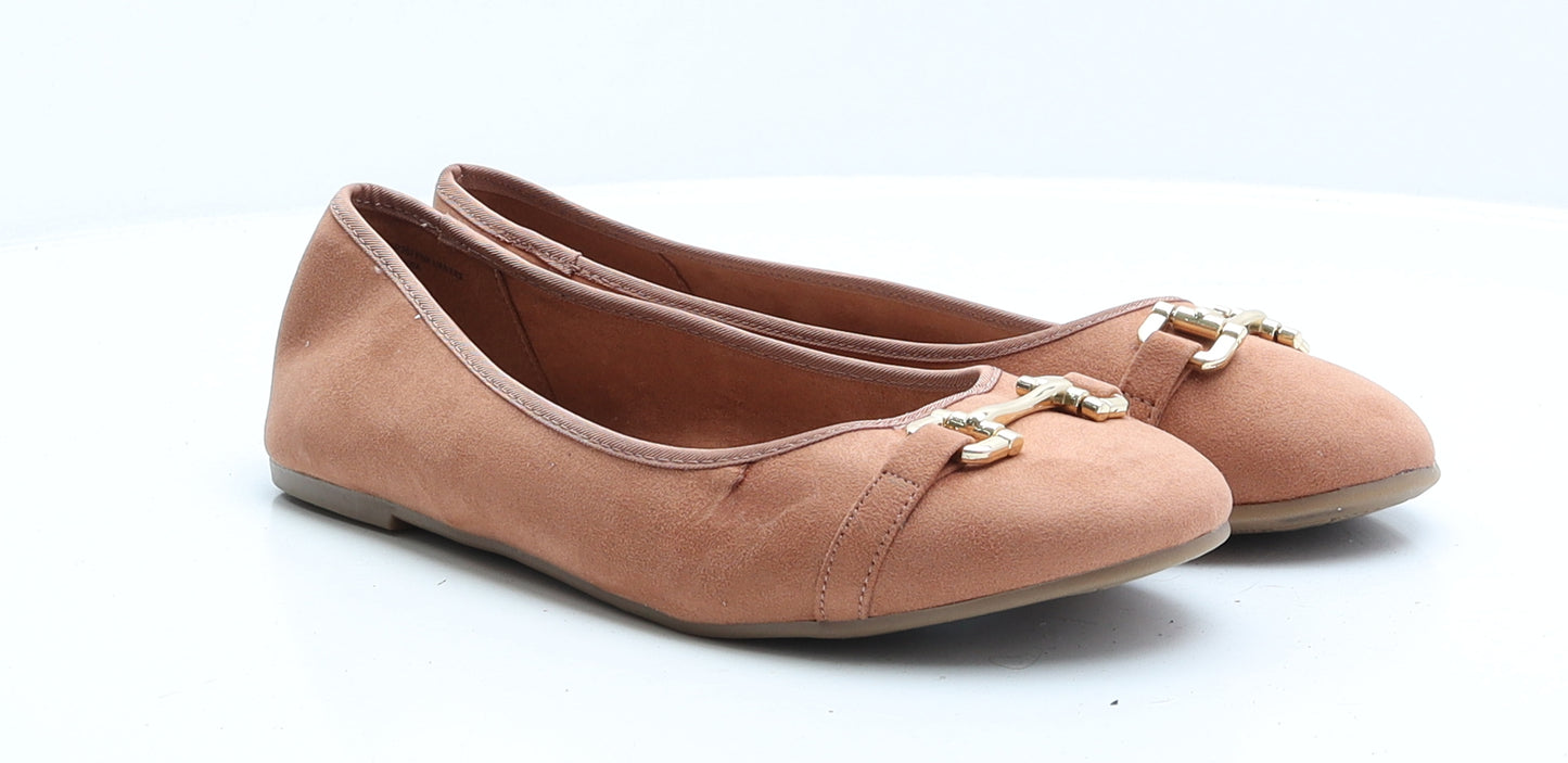 Evans Womens Brown Faux Suede Ballet Flat UK 9 EUR 42