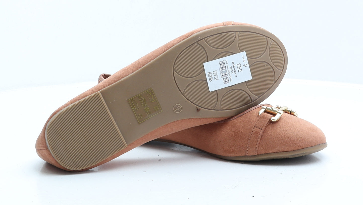 Evans Womens Brown Faux Suede Ballet Flat UK 9 EUR 42