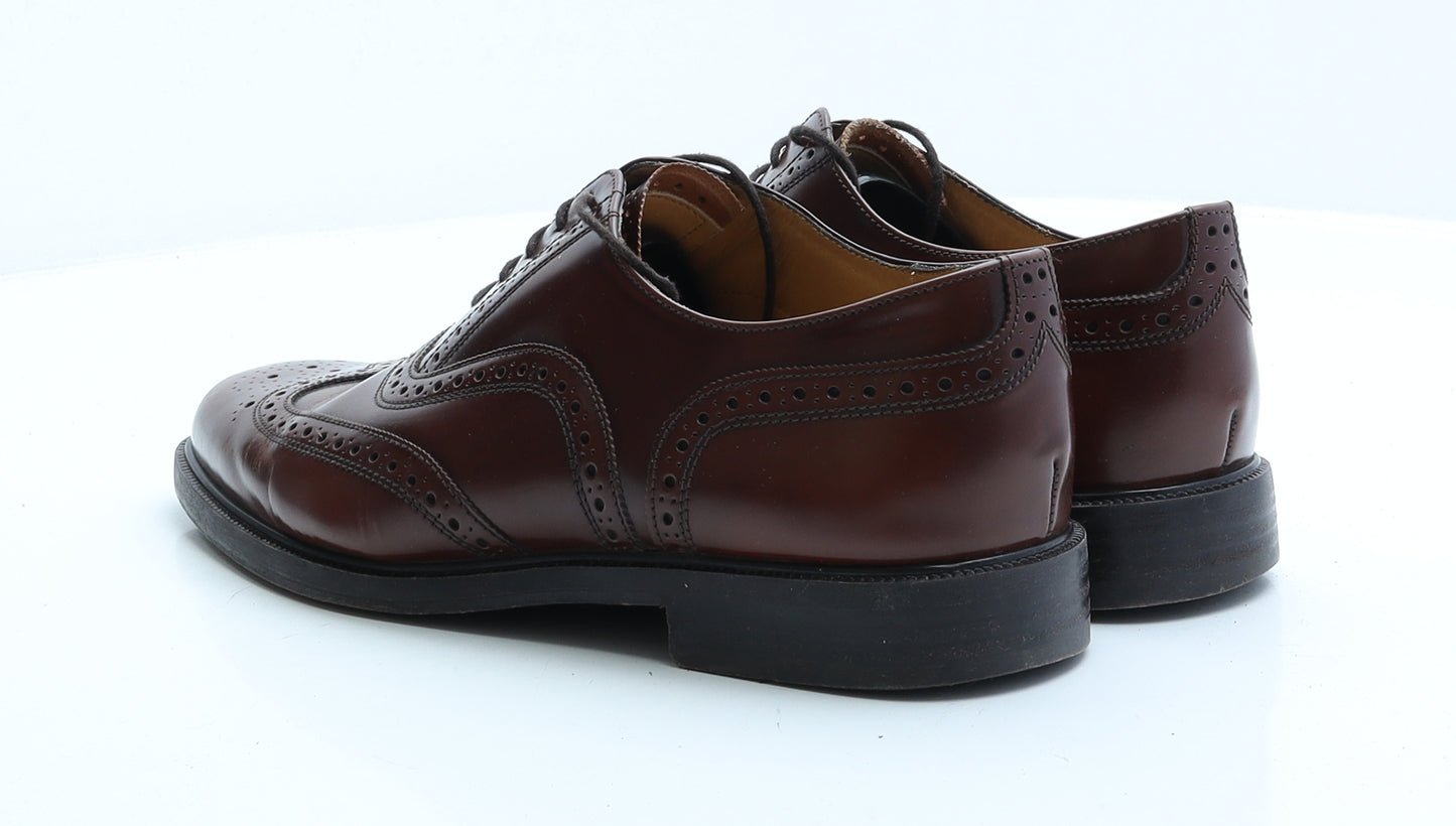 Clarks Mens Brown Patent Leather Oxford Dress UK 8.5 EUR 41.5