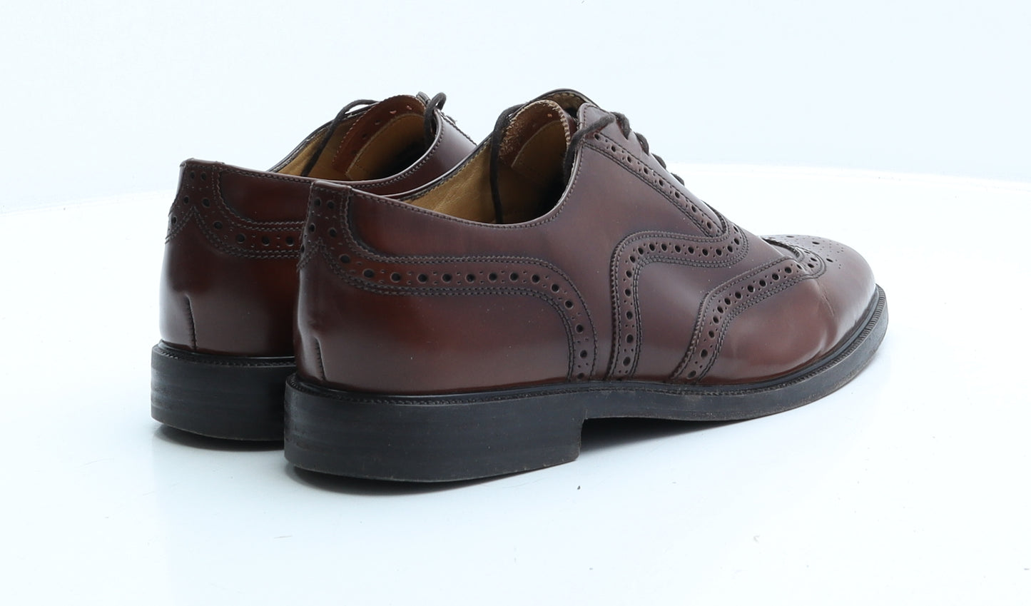 Clarks Mens Brown Patent Leather Oxford Dress UK 8.5 EUR 41.5