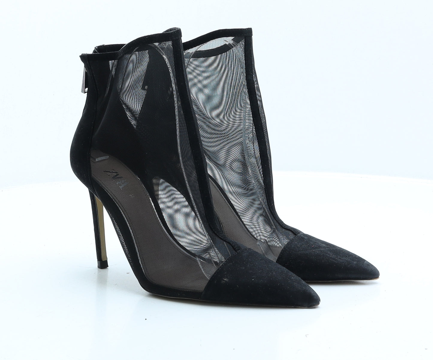 Zara Womens Black Polyester Bootie Boot UK 4 EUR 37