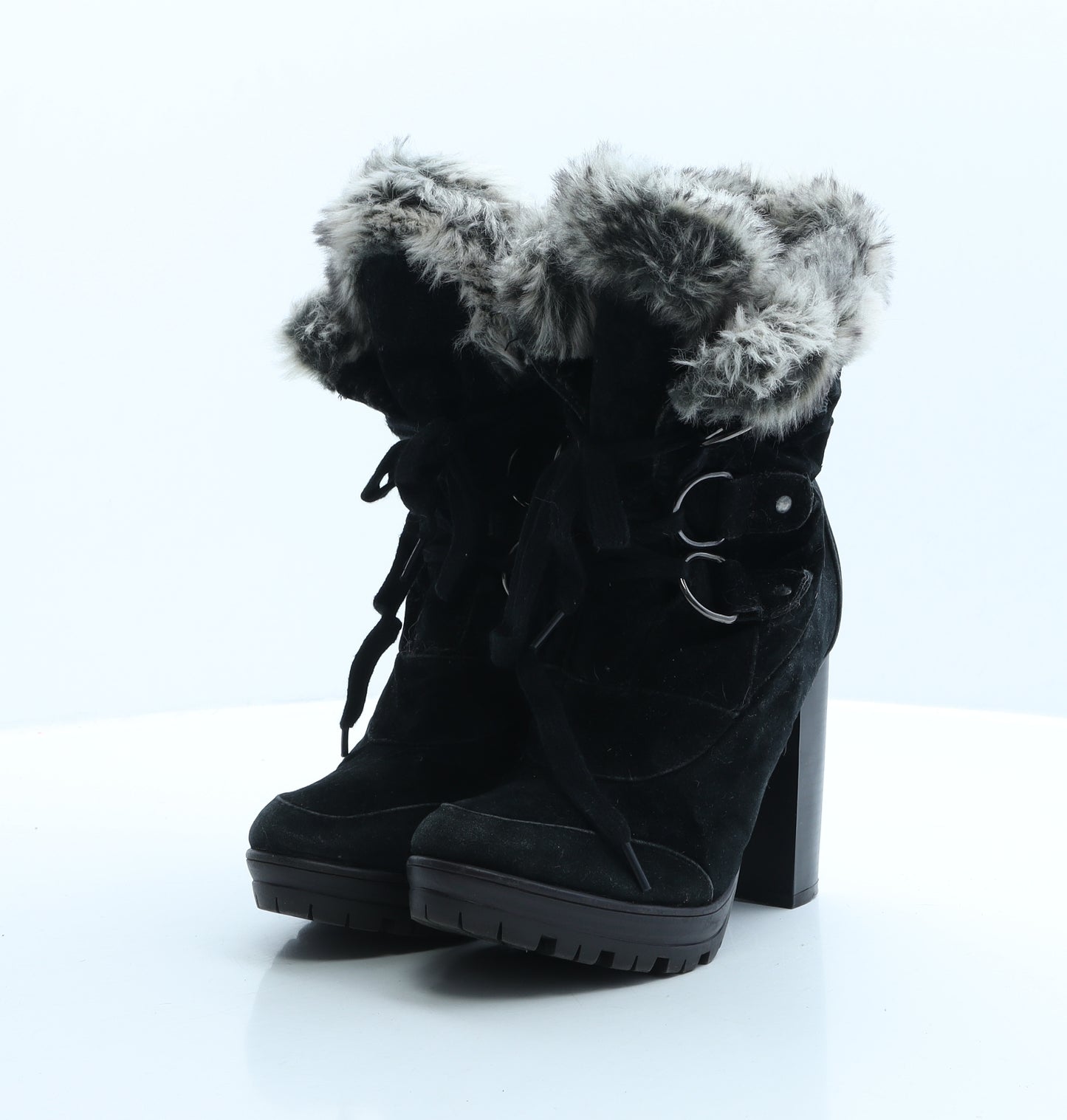 Atmosphere Womens Black Polyester Shearling Style Boot UK 4 EUR 37
