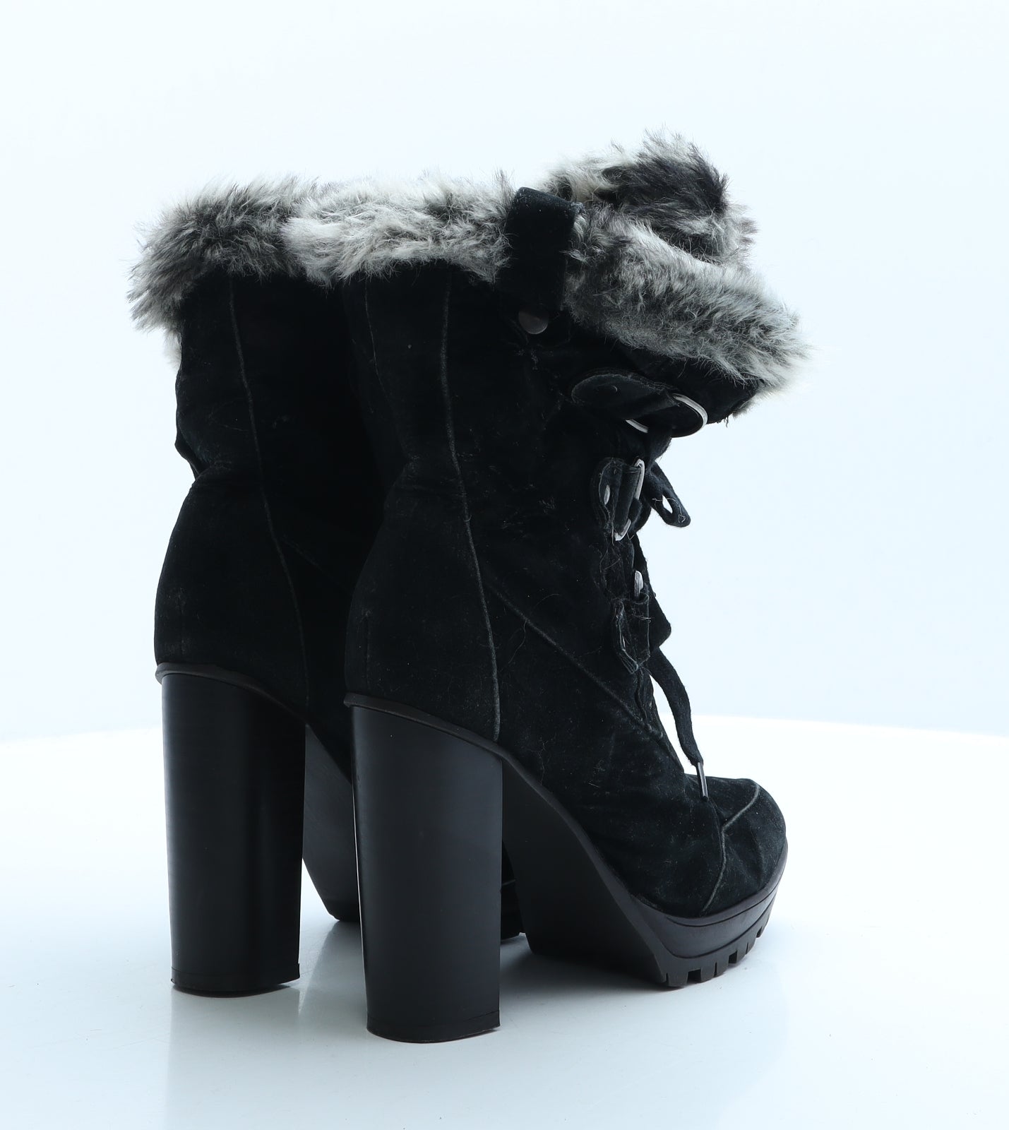 Atmosphere Womens Black Polyester Shearling Style Boot UK 4 EUR 37