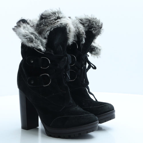 Atmosphere Womens Black Polyester Shearling Style Boot UK 4 EUR 37