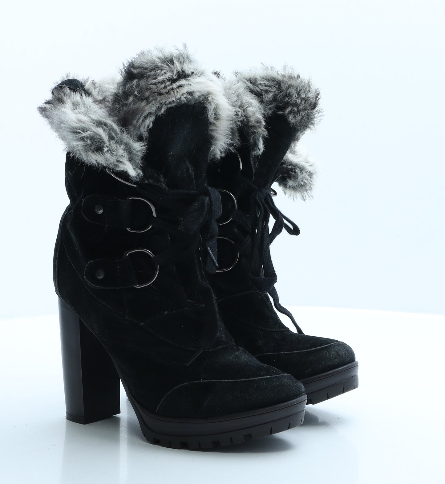 Atmosphere Womens Black Polyester Shearling Style Boot UK 4 EUR 37