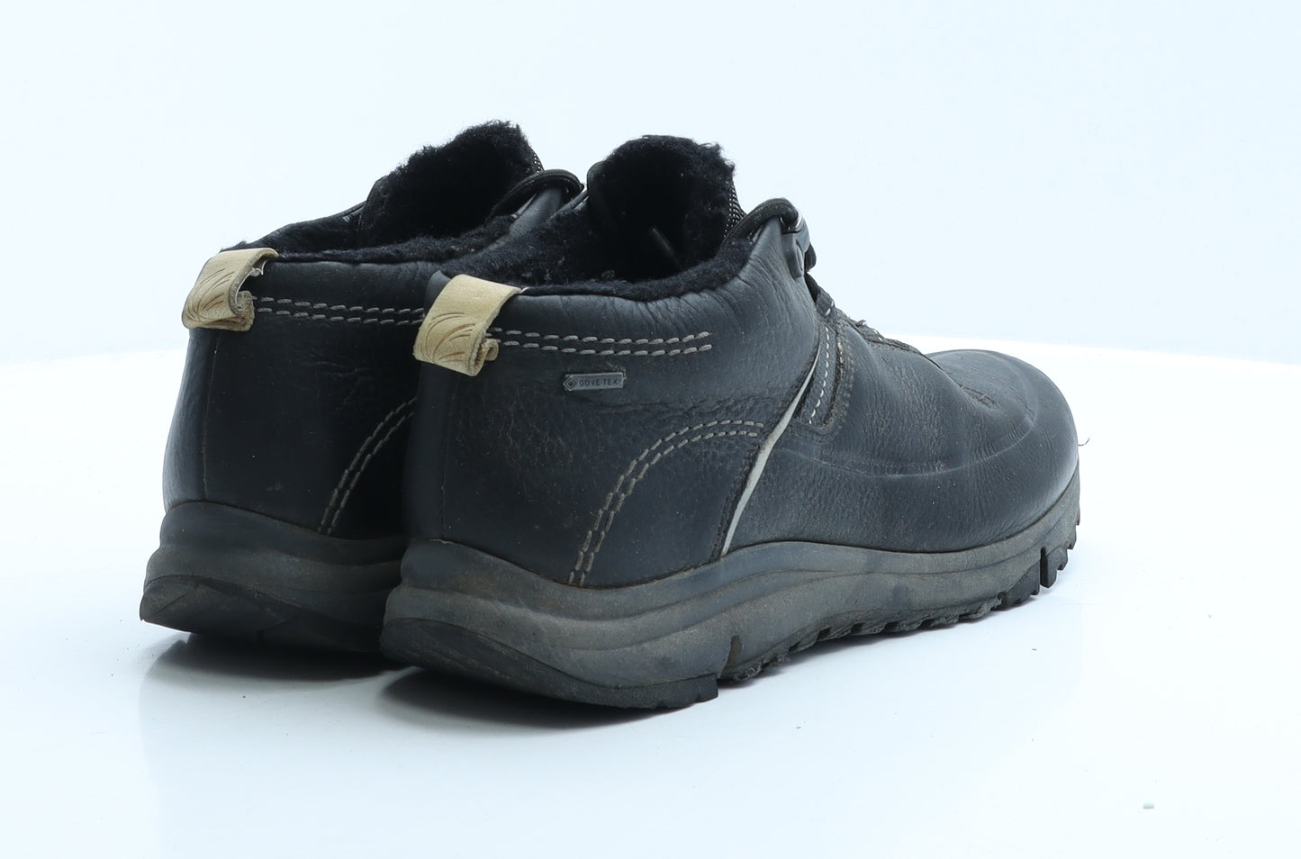 Clarks Womens Black Faux Leather Combat Boot UK 6 EUR 39