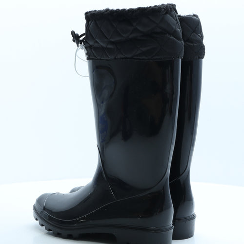 Dunnes Stores Womens Black Vinyl Wellies Boot UK 7 EUR 40