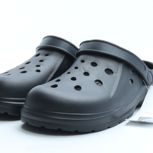 F&F Womens Black Rubber Clog Slipper UK 41