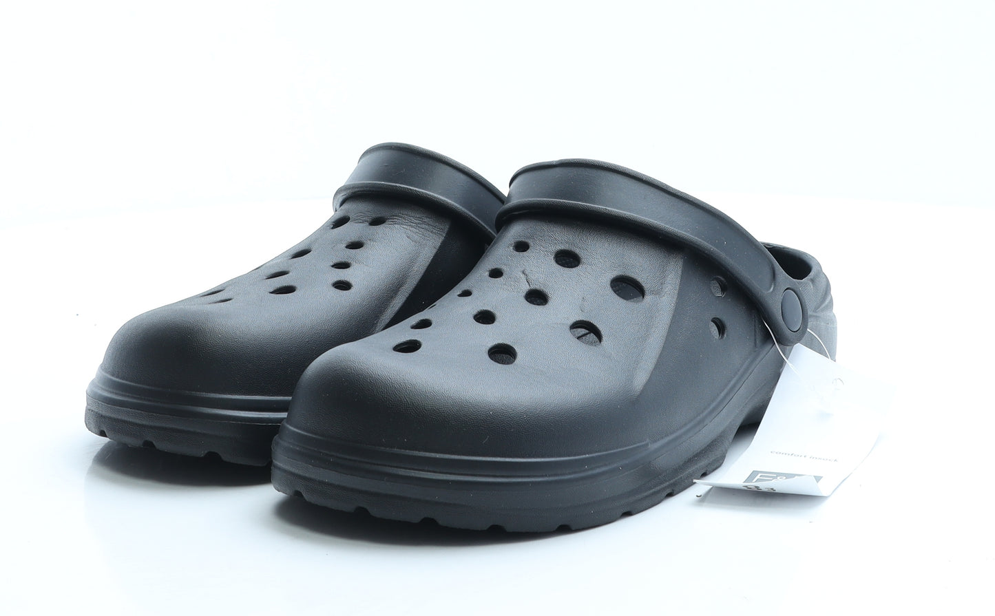 F&F Womens Black Rubber Clog Slipper UK 41