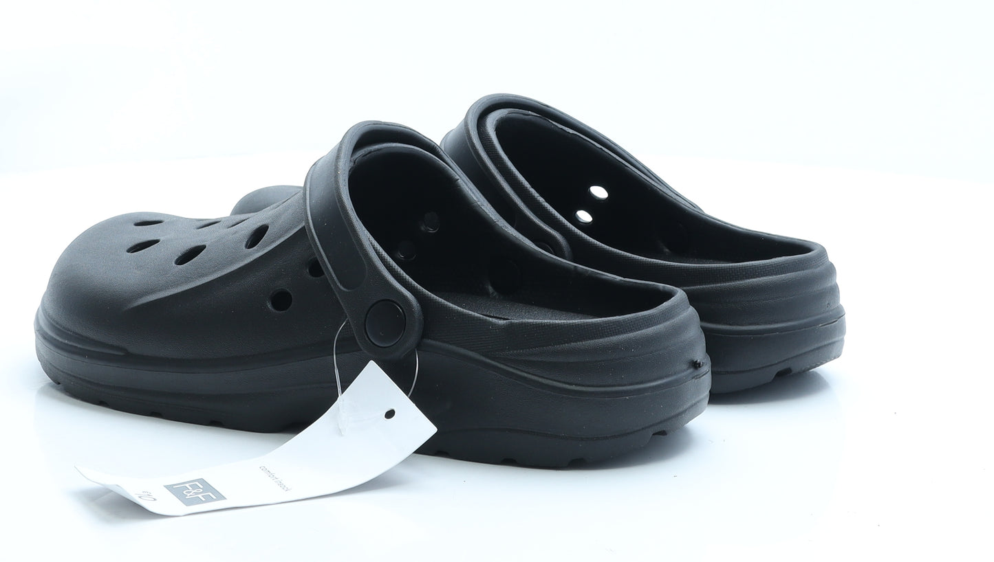 F&F Womens Black Rubber Clog Slipper UK 41