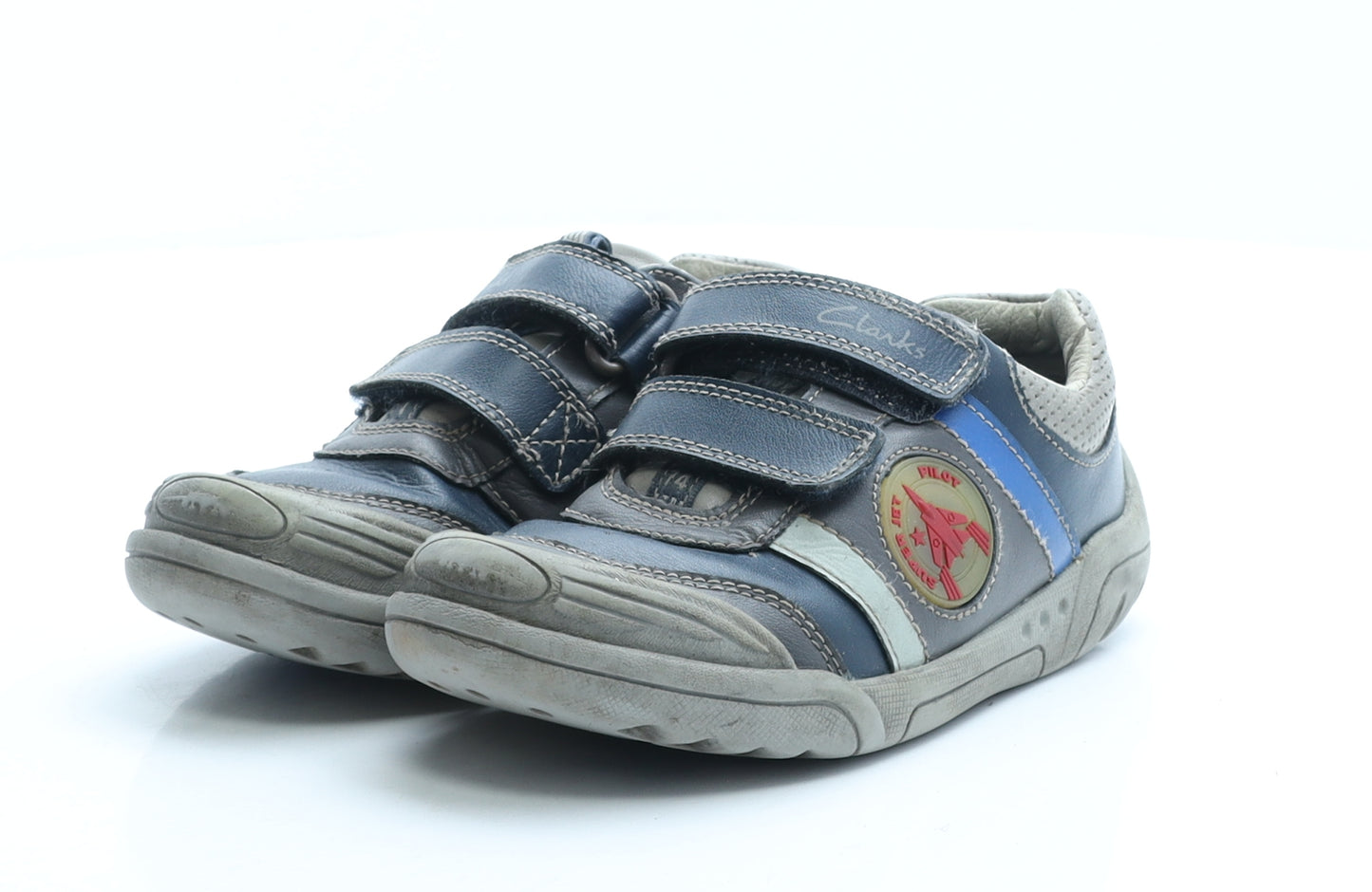 Clarks Boys Grey Colourblock Rubber Trainer UK 10 EUR 28