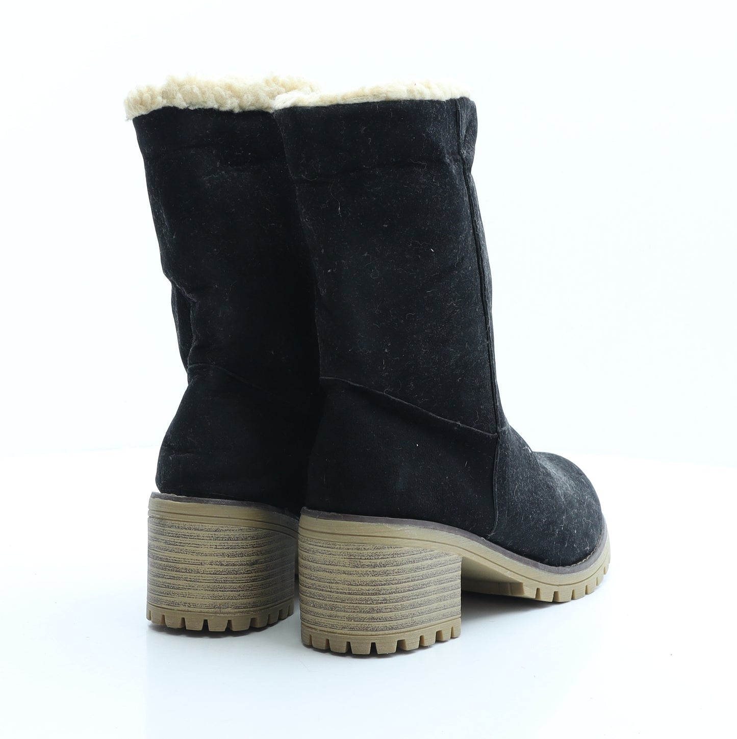 Preworn Womens Black Polyester Shearling Style Boot UK 5 EUR 38