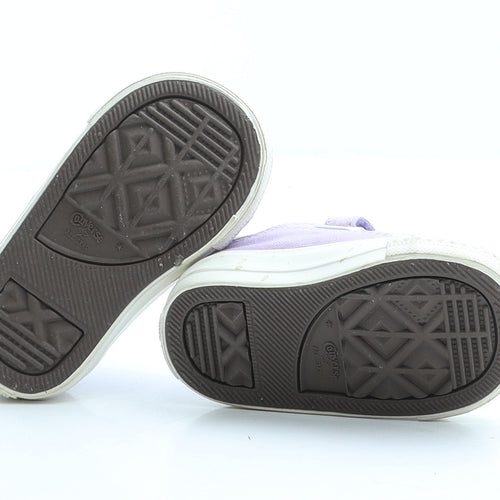 Converse Girls Purple Fabric Trainer UK 3 EUR 19