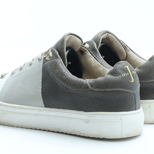Jasper Conran Womens White Colourblock Faux Leather Trainer UK 5 EUR 38