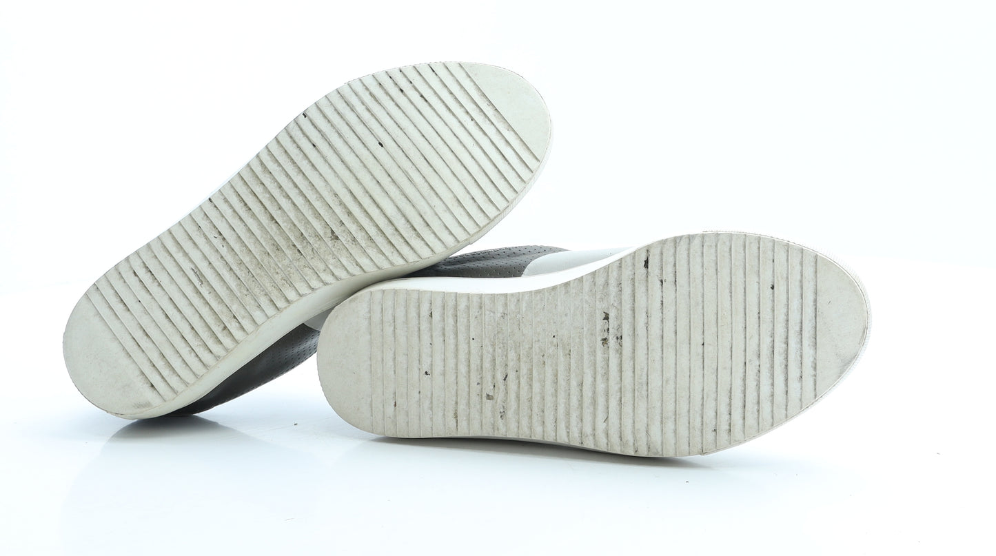 Jasper Conran Womens White Colourblock Faux Leather Trainer UK 5 EUR 38