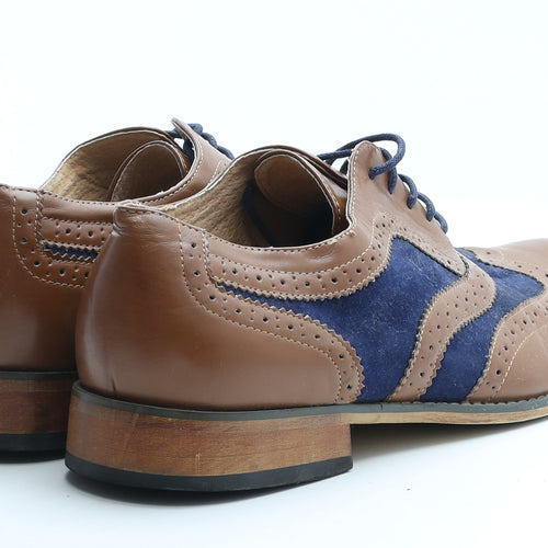 Goor Mens Brown Faux Leather Brogue Dress UK 12 EUR 45.5