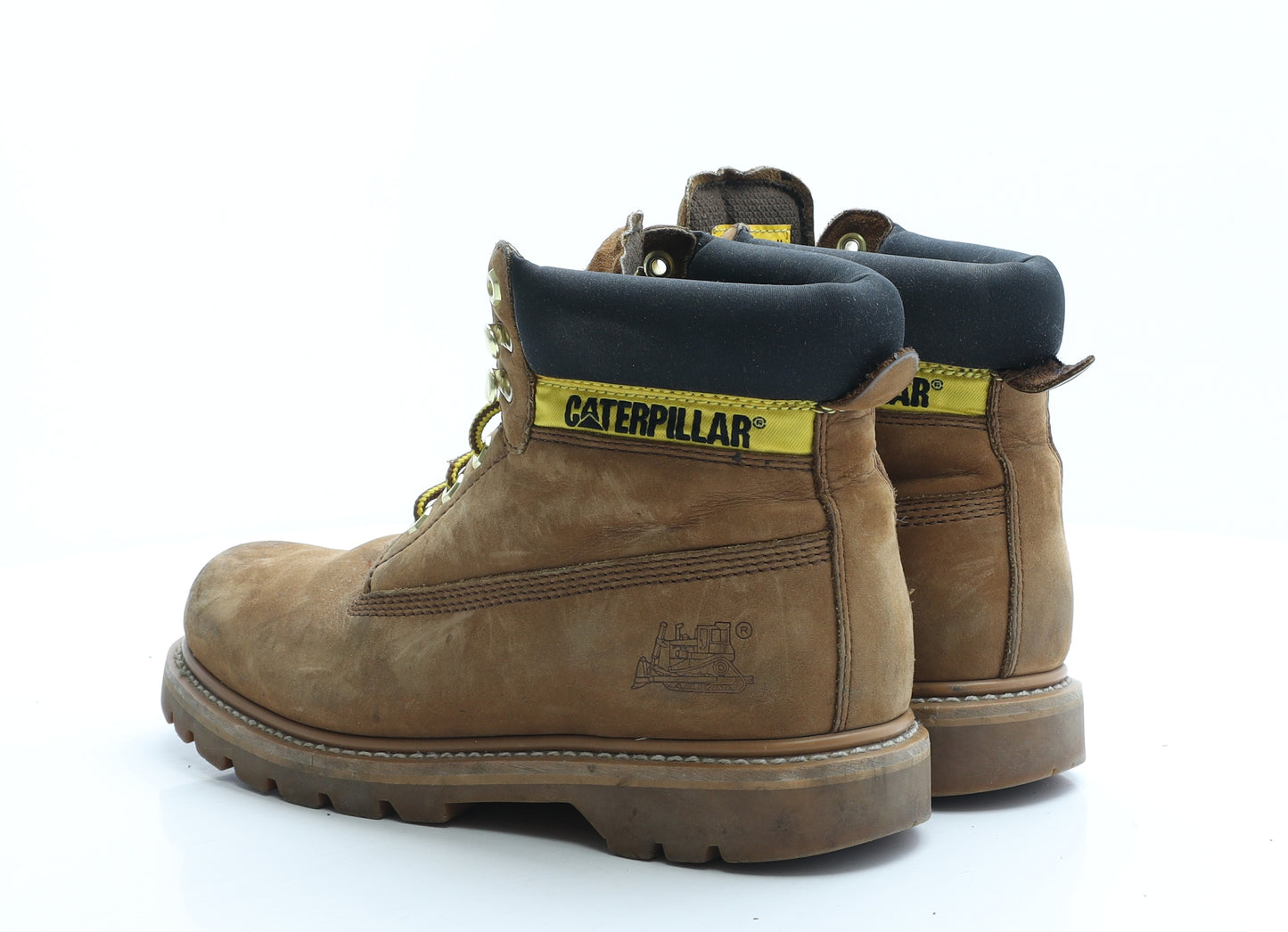 CAT Mens Brown Faux Leather Combat Boot UK 8 EUR 42