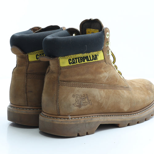 CAT Mens Brown Faux Leather Combat Boot UK 8 EUR 42
