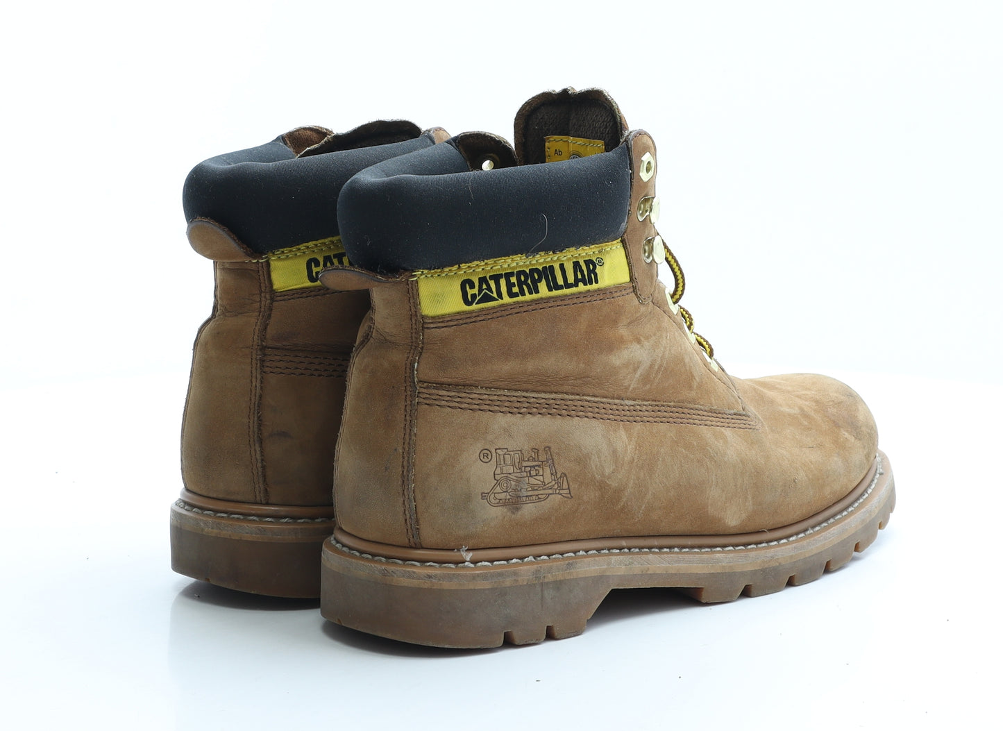 CAT Mens Brown Faux Leather Combat Boot UK 8 EUR 42