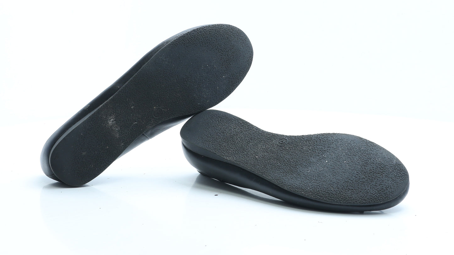 Boulevard Womens Black Leather Ballet Flat UK 6 EUR 39