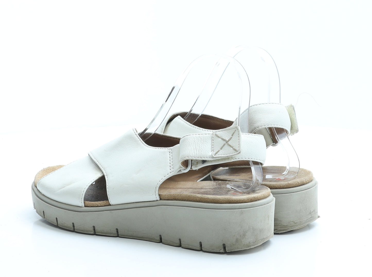 Cushion Walk Womens Ivory Faux Leather Strappy Sandal UK 6 EUR 39.5