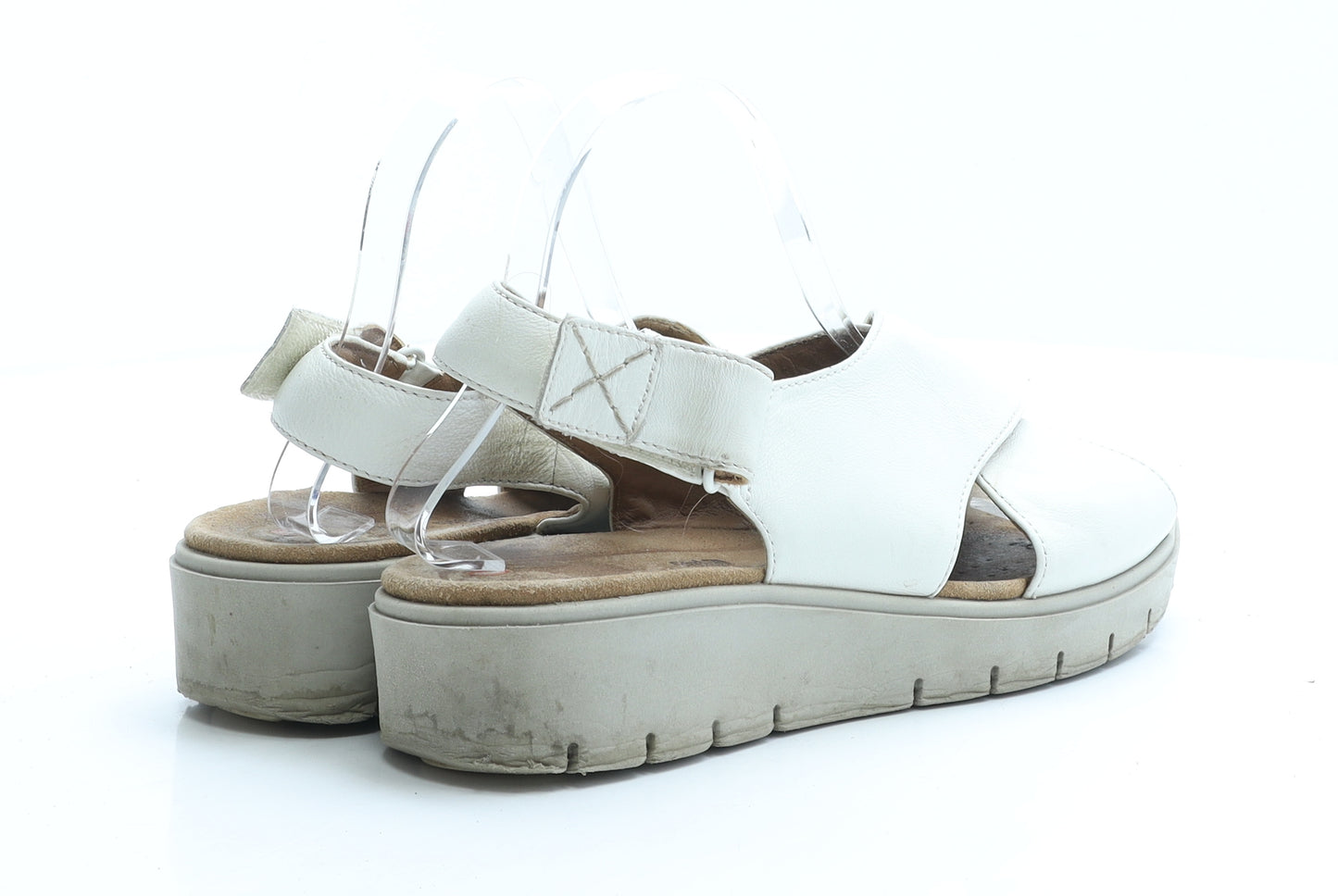 Cushion Walk Womens Ivory Faux Leather Strappy Sandal UK 6 EUR 39.5