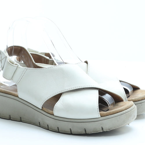 Cushion Walk Womens Ivory Faux Leather Strappy Sandal UK 6 EUR 39.5