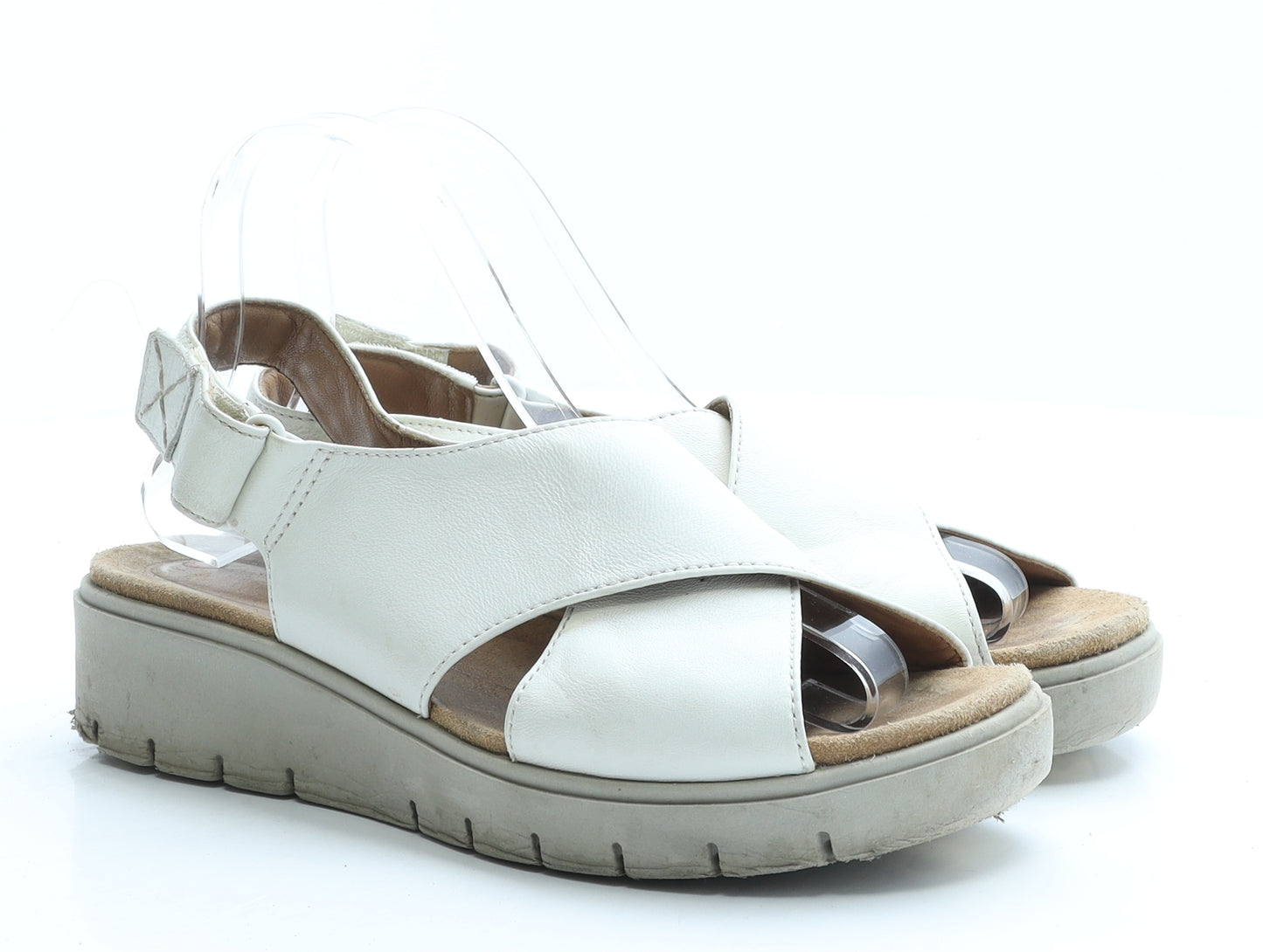 Cushion Walk Womens Ivory Faux Leather Strappy Sandal UK 6 EUR 39.5