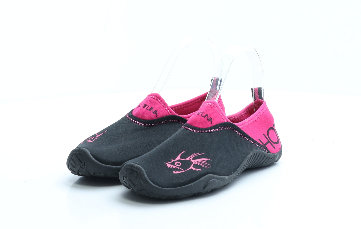 Hot Tuna Girls Black Colourblock Polyester Sock Trainer UK 2 EUR 34 - Aqua Shoes