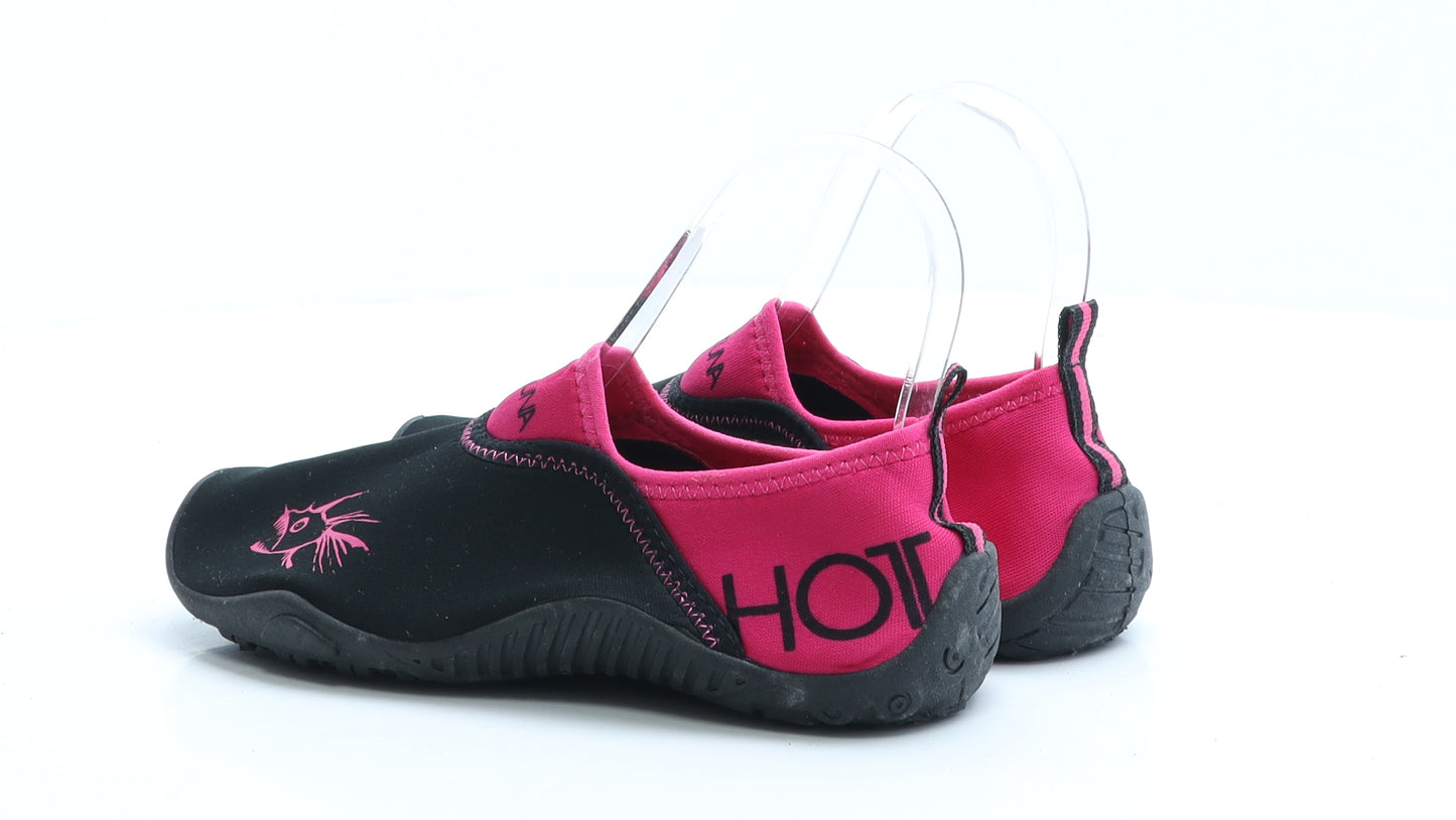 Hot Tuna Girls Black Colourblock Polyester Sock Trainer UK 2 EUR 34 - Aqua Shoes