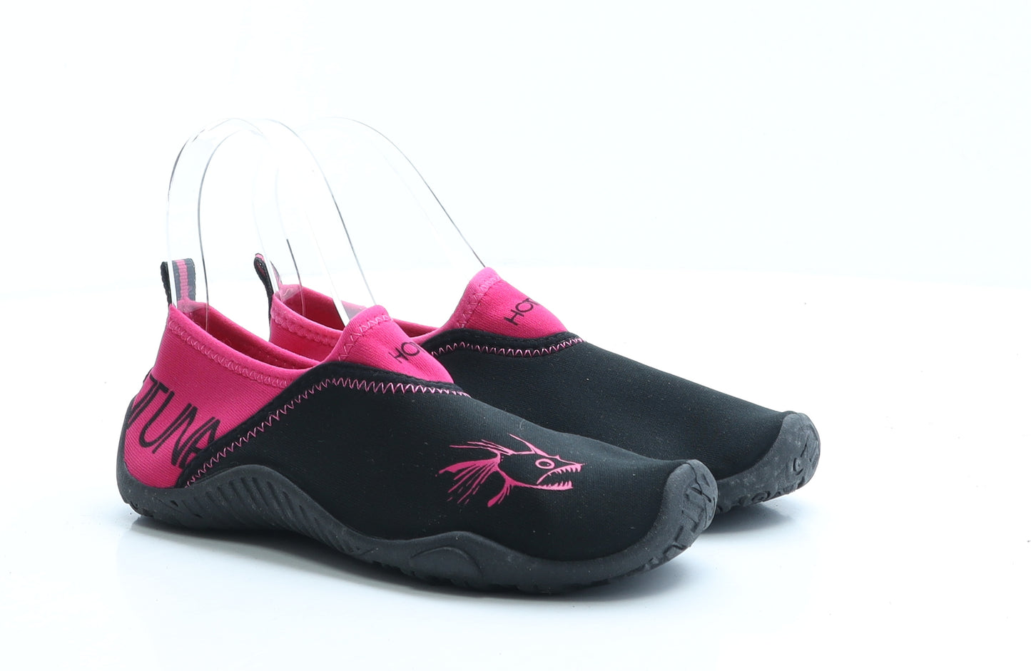 Hot Tuna Girls Black Colourblock Polyester Sock Trainer UK 2 EUR 34 - Aqua Shoes