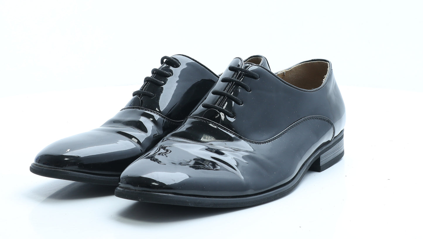 Goor Mens Black Vinyl Oxford Dress UK 8 EUR 41
