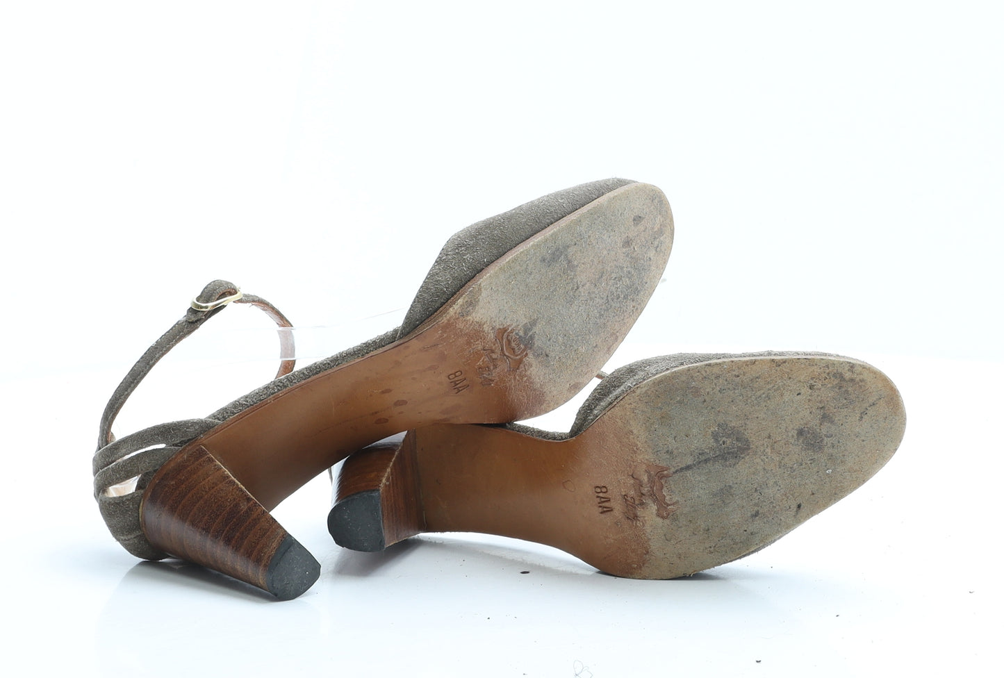Joan&David Womens Grey Leather Strappy Heel UK 8 EUR 41
