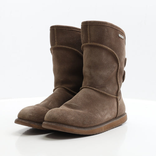 EMU Womens Brown Faux Suede Shearling Style Boot UK 7