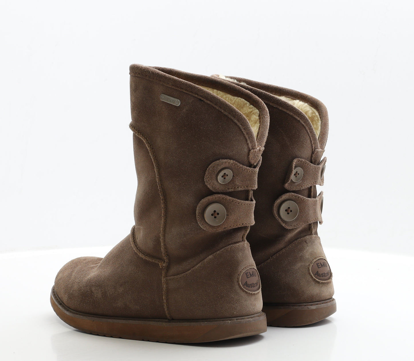 EMU Womens Brown Faux Suede Shearling Style Boot UK 7