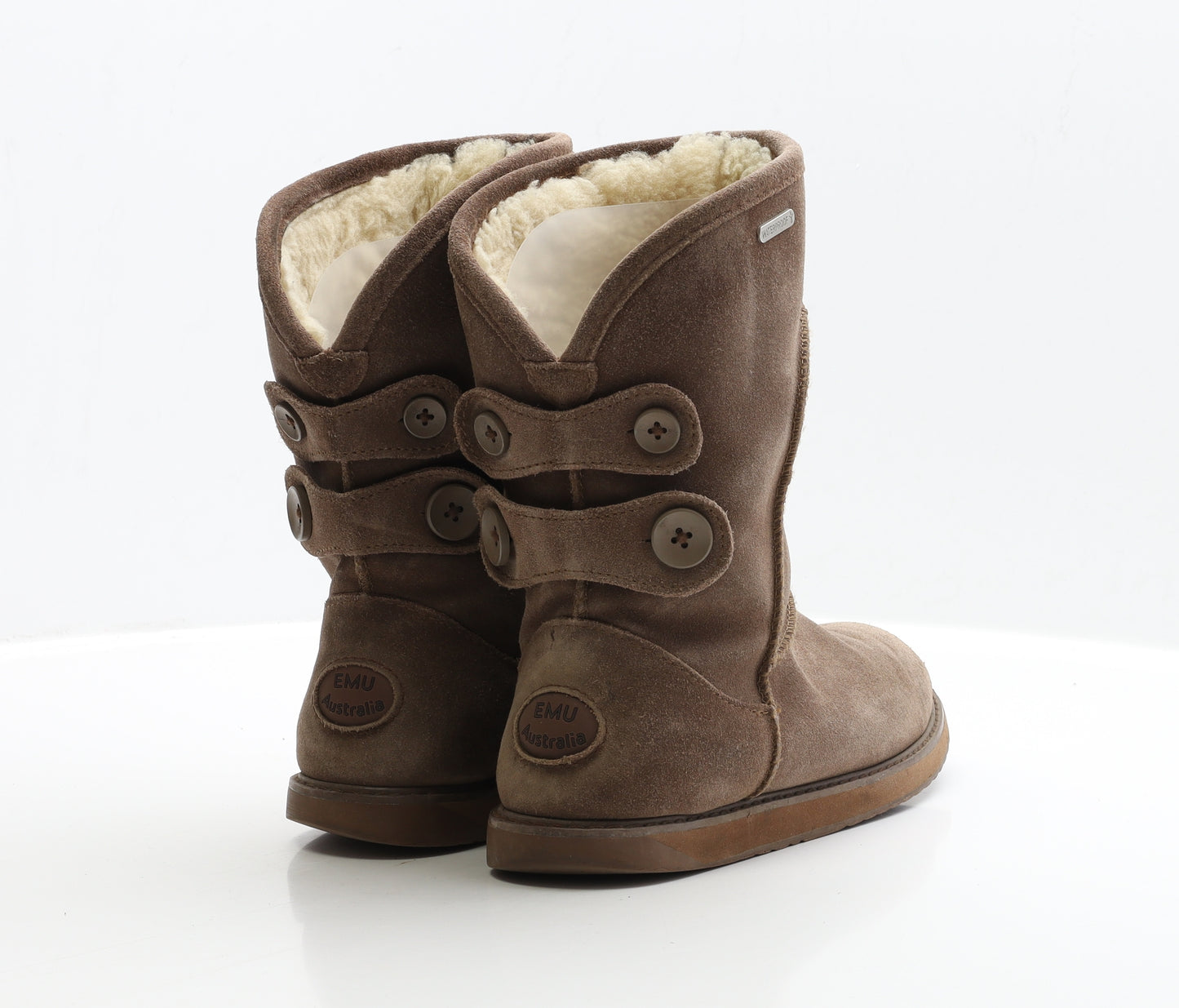 EMU Womens Brown Faux Suede Shearling Style Boot UK 7