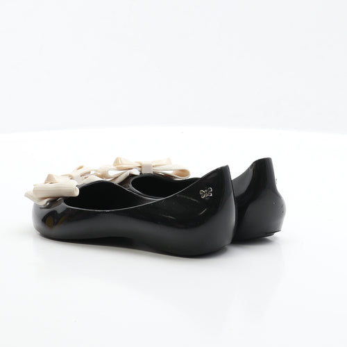 Zaxy Girls Black Rubber Flat UK 1 EUR 32