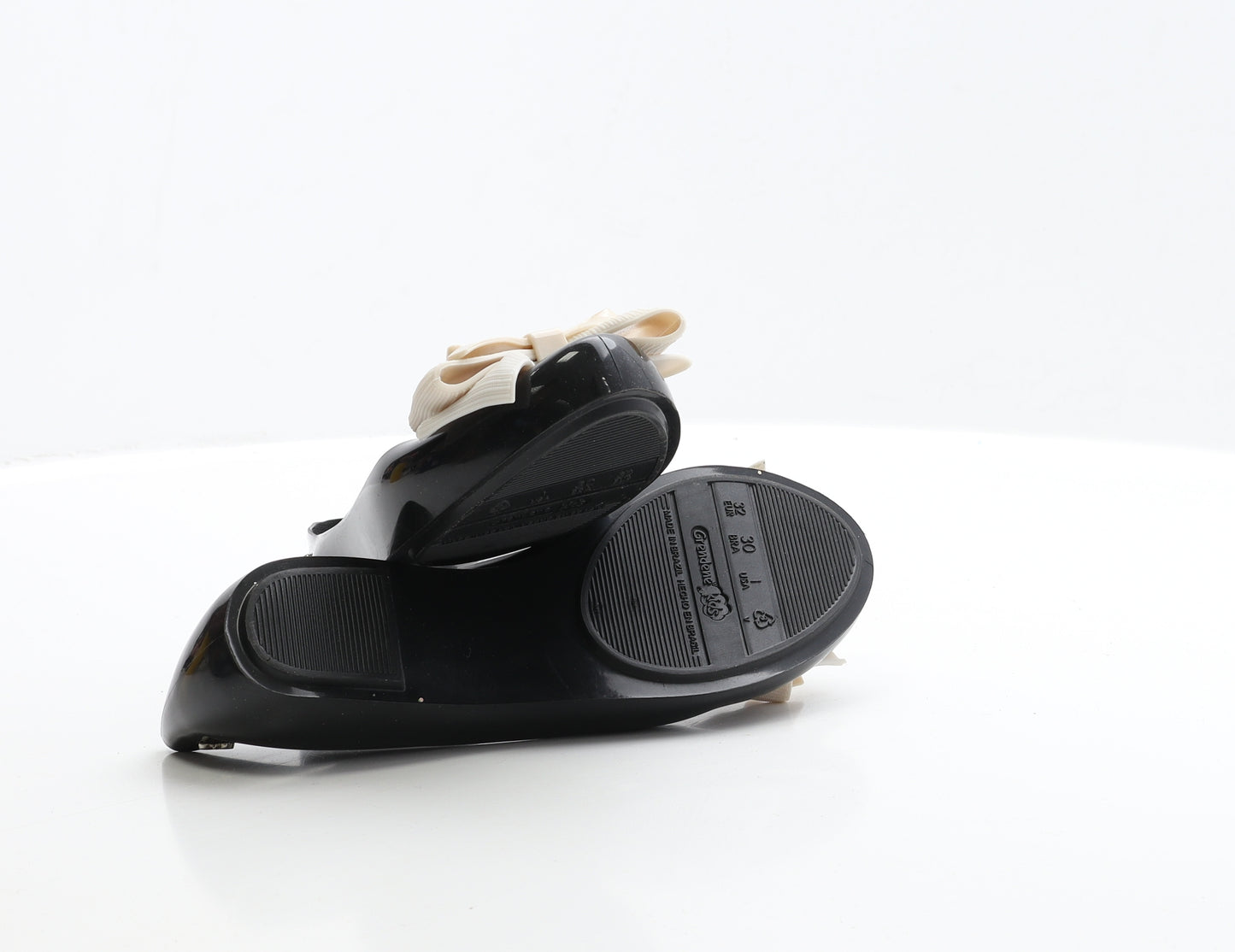 Zaxy Girls Black Rubber Flat UK 1 EUR 32