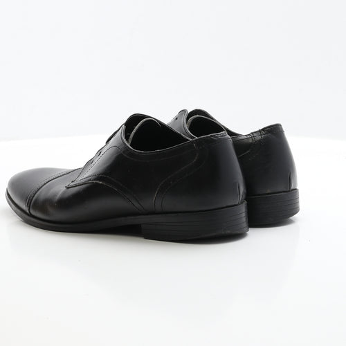 George Mens Black Leather Oxford Dress UK 7