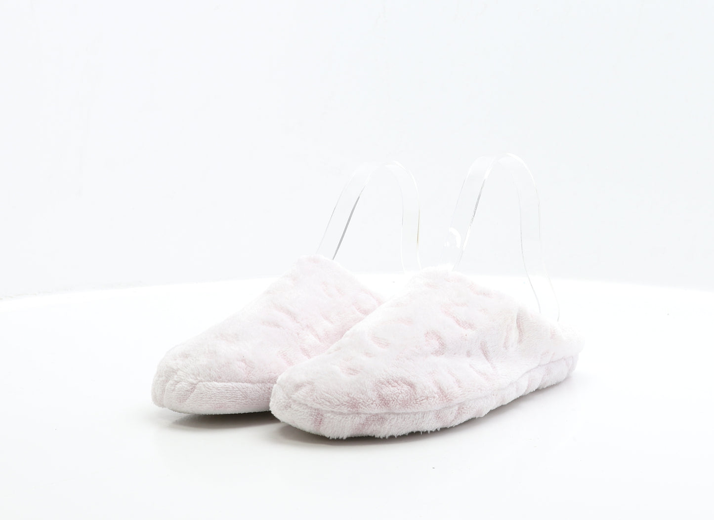 Preworn Womens Pink Geometric Polyester Slip On Slipper UK - Size 3-4