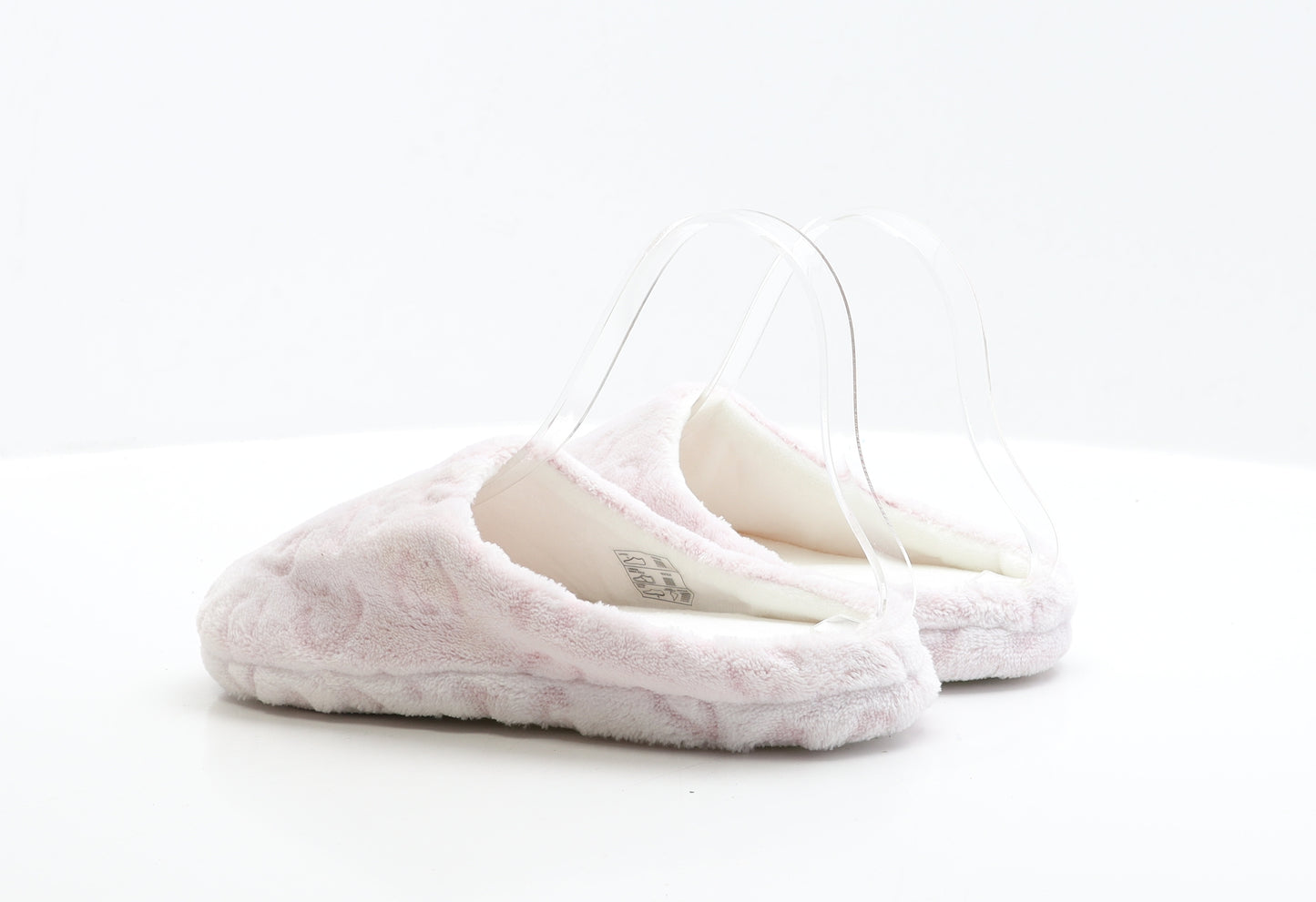 Preworn Womens Pink Geometric Polyester Slip On Slipper UK - Size 3-4