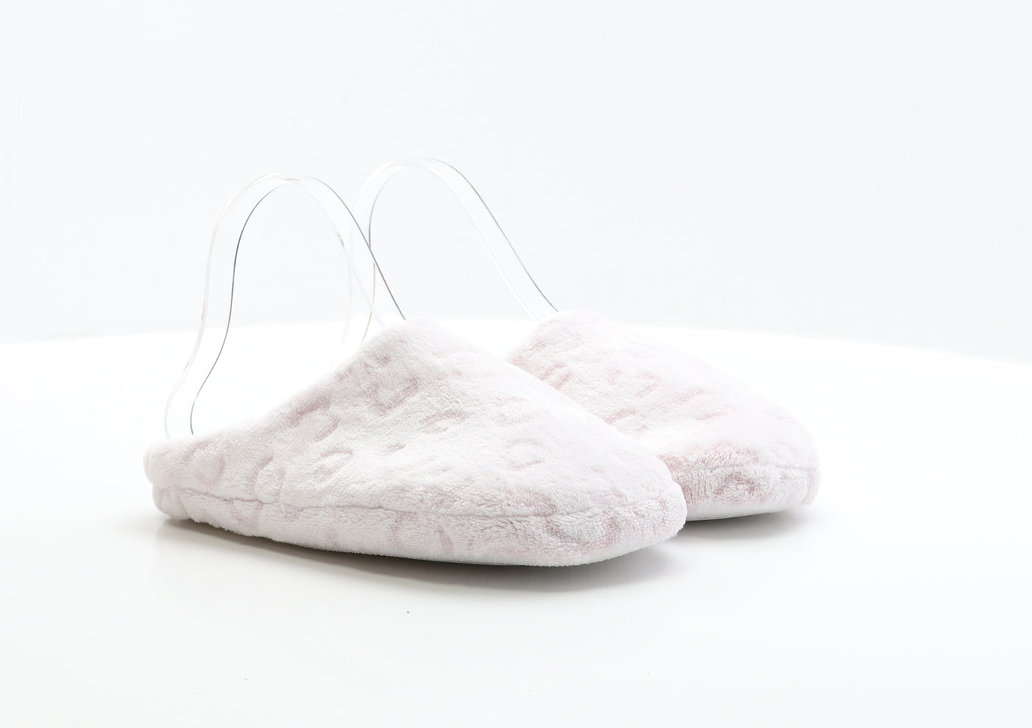 Preworn Womens Pink Geometric Polyester Slip On Slipper UK - Size 3-4
