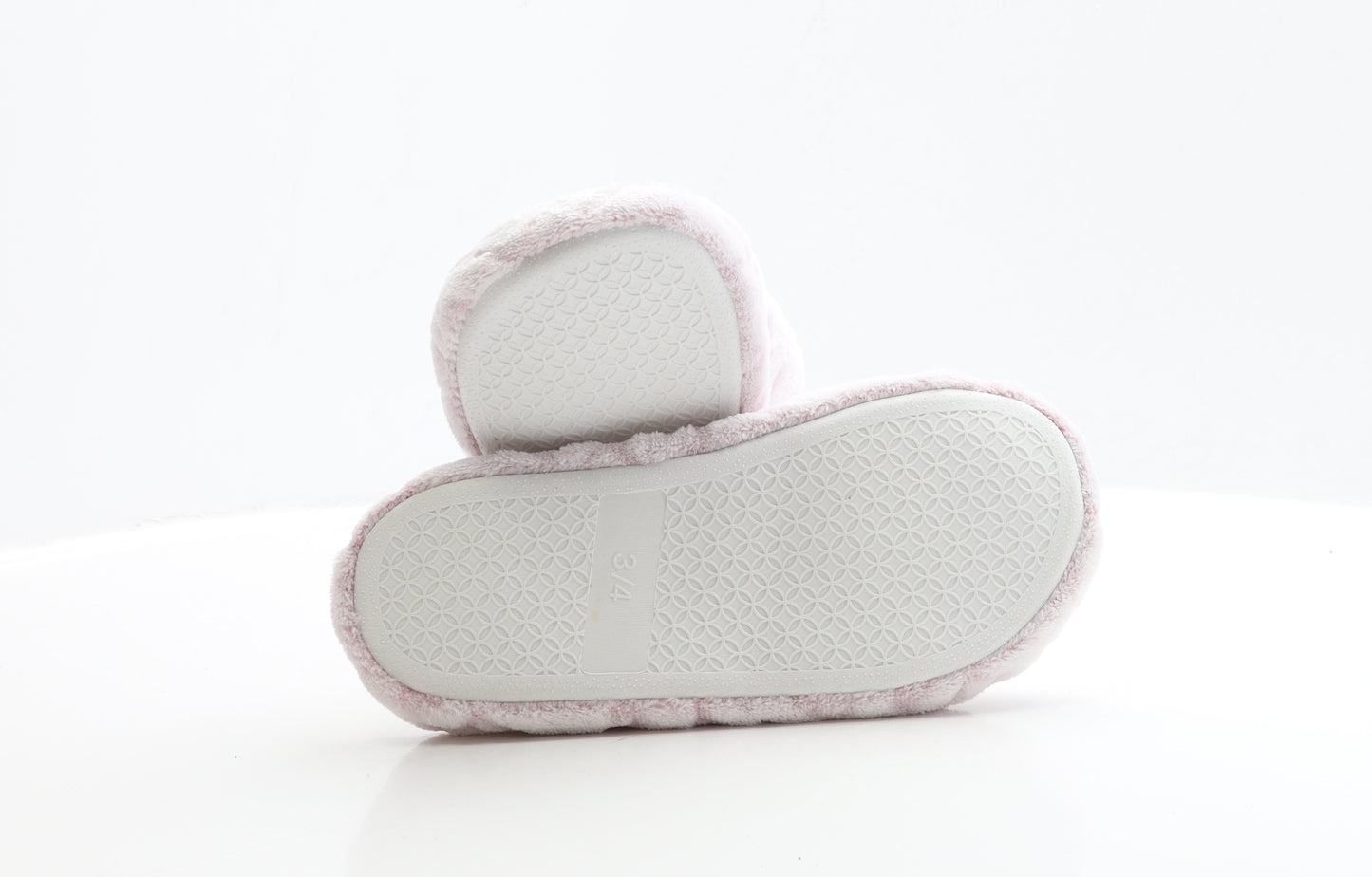 Preworn Womens Pink Geometric Polyester Slip On Slipper UK - Size 3-4