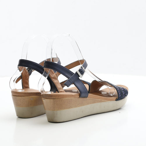Preworn Womens Blue Polyester Strappy Heel UK 5 EUR 38