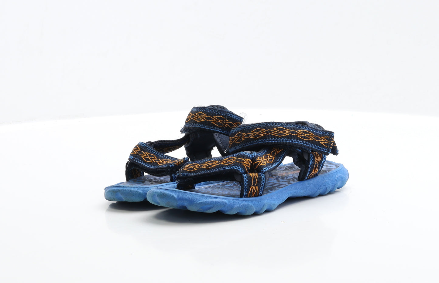 George Boys Blue Polyester Slingback Sandal UK 11 - Skull Print