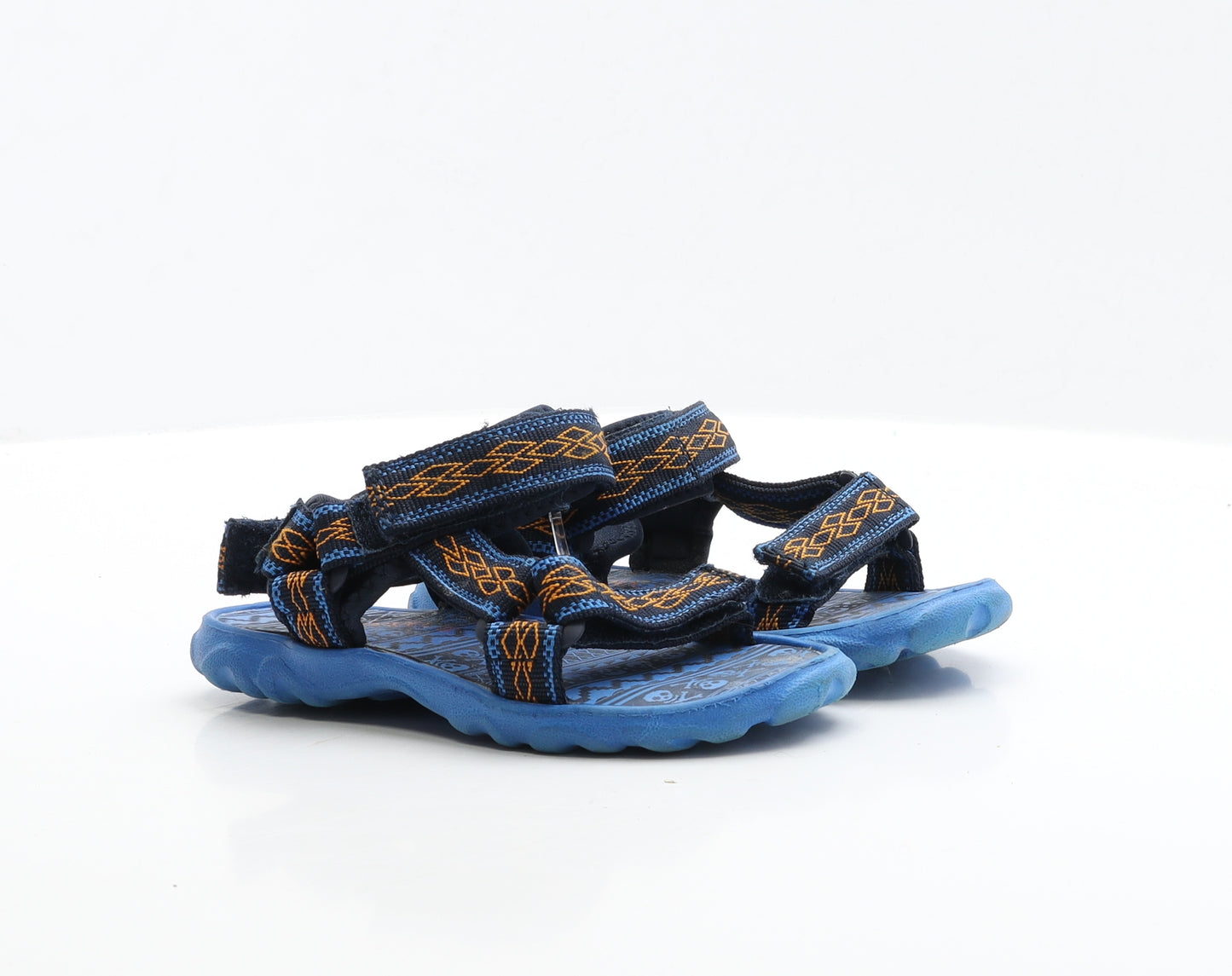 George Boys Blue Polyester Slingback Sandal UK 11 - Skull Print