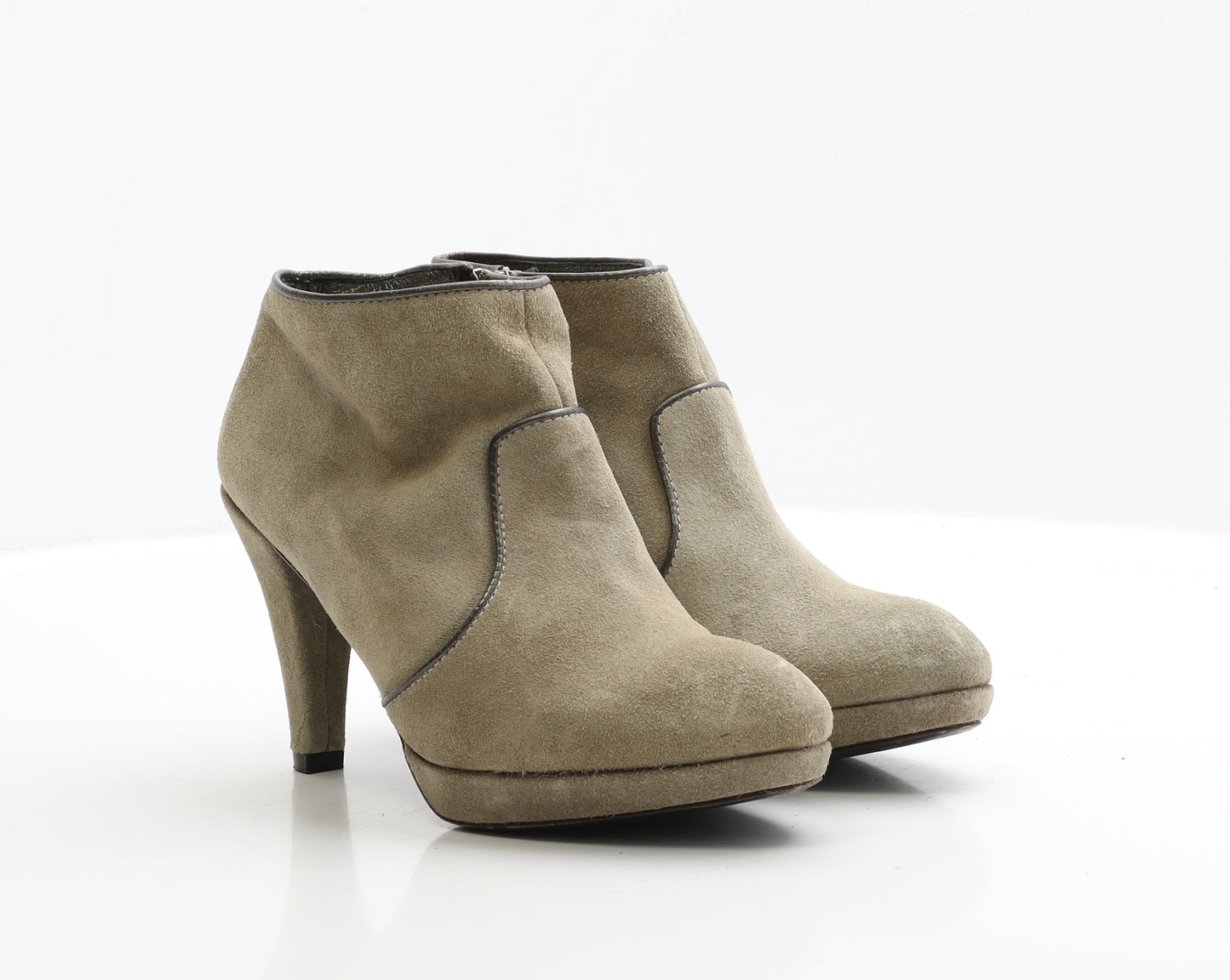 Boden Womens Beige Leather Bootie Boot UK 6 EUR 39